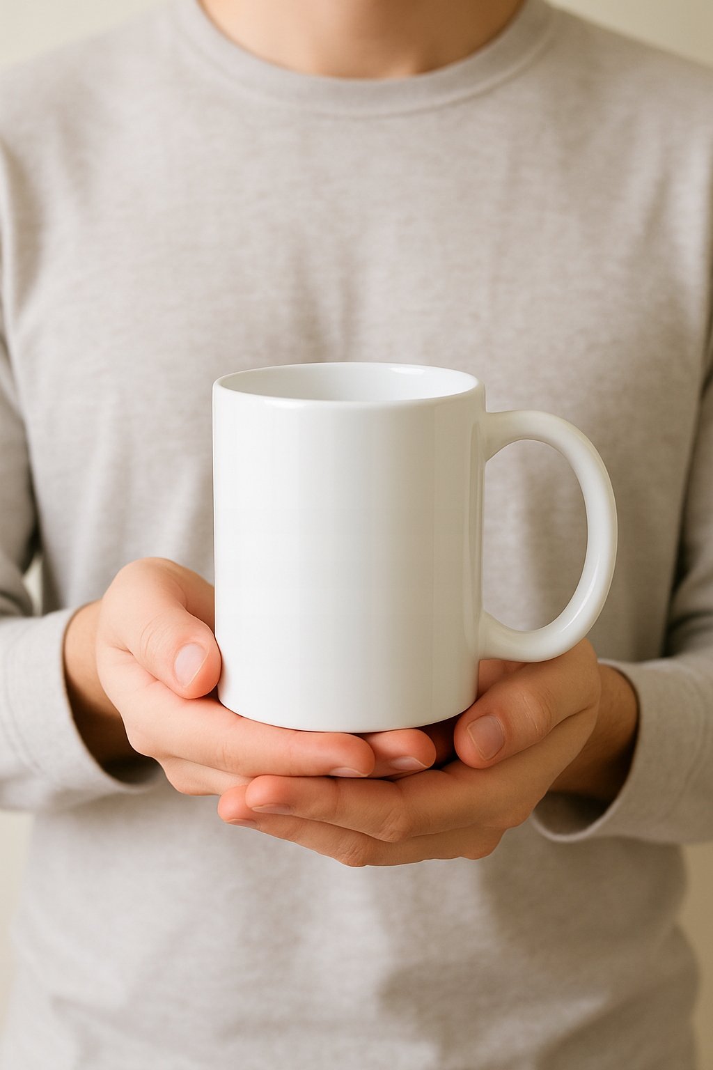 BIAŁY Kubek 330ml na KAWĘ PREZENT + własny nadruk ZDJĘCIE LOGO - product image