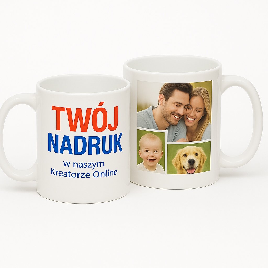 Kubek 330ml PREMIUM PREZENT KREATOR + własny nadruk ZDJĘCIE LOGO
