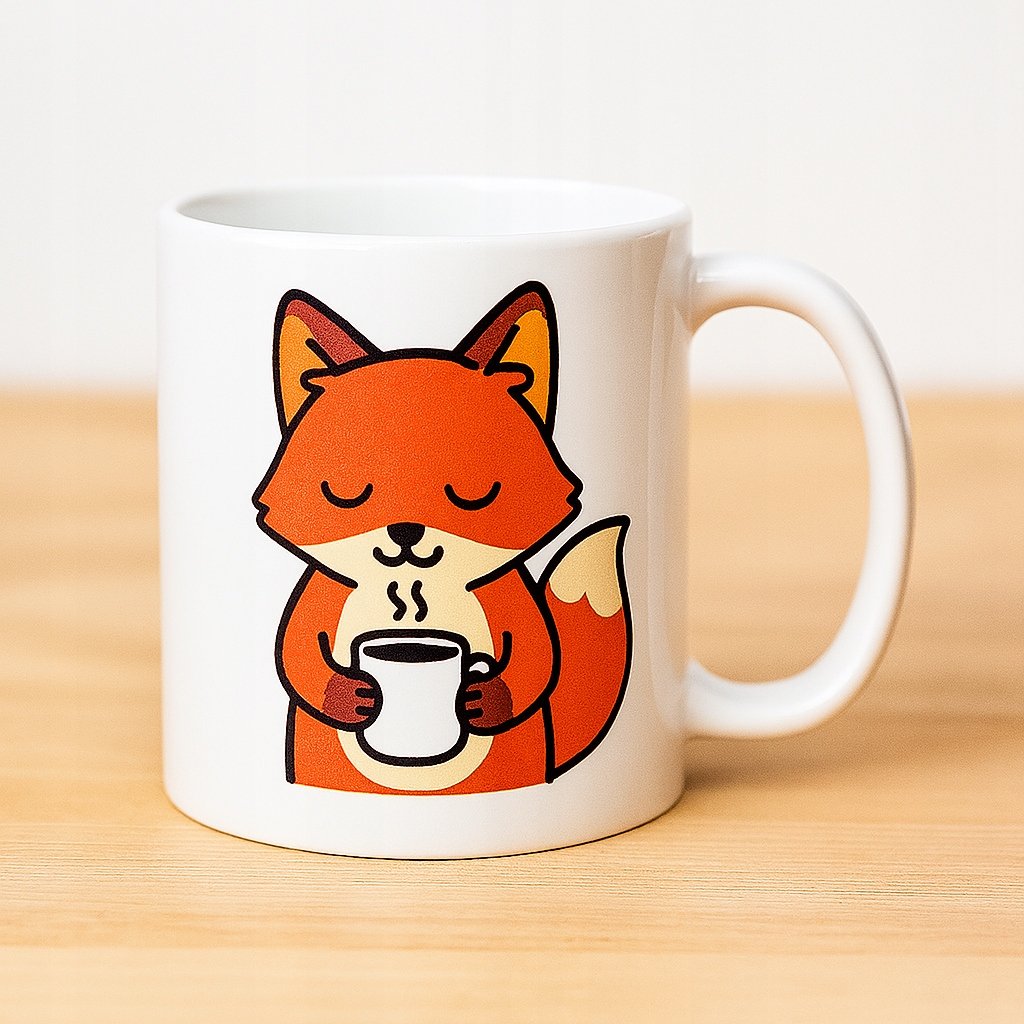 BIAŁY Kubek 330ml na KAWĘ PREZENT + własny nadruk ZDJĘCIE LOGO - product image